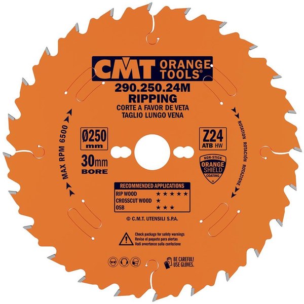 CMT Orange Sägeblatt für Längsschnitte - D160x20 Z12 HW